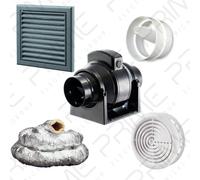 Manrose MF100T In-Line Timer Fan 100mm/4" 6m Insulated Duct Slate Grey External