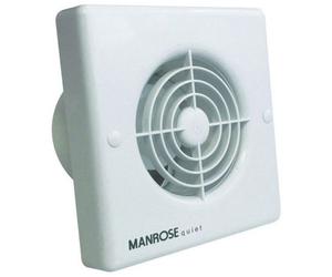Manrose Qf100H 100mm (4") Quiet Axial Bathroom Extractor Fan - 4.8W, Humidity Control, Wall & Ceiling Mount