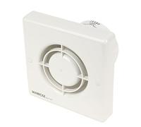 Manrose QF100H 100mm Quiet Bathroom Extractor Fan with Humidistat & Timer | Ultra quiet 27dB(A) fan with adjustable humidistat and 1-20 min timer. 75 m³/h, just 5W. 3 year motor warranty.