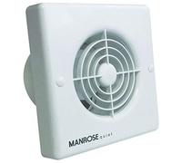 Manrose 4.8W Quiet Axial Bathroom Extractor Fan with Pullcord Switch