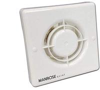Manrose QF100P Pullcord Bathroom Shower Extractor Fan 4" 100mm Quiet Fan (QF100P Chrome 3m PVC Flexible)