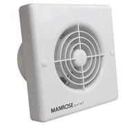 Manrose QF100T Quiet Fan 100mm (4") Bathroom Extractor Fan with Adjustable Timer, Ultra Quiet 27dB(A), 75 m³/h, Low Energy 5W, Backdraught Shutters, Wall or Ceiling Mount
