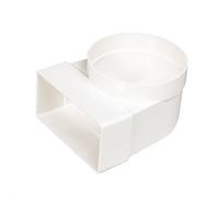 Manrose White 90° Flat To Round Ducting Adaptor (Dia)100mm (W)110mm