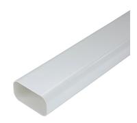 Manrose White Flat Channel Ducting, (L)1M (Dia)125mm