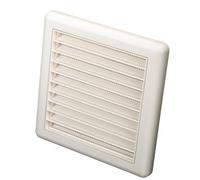Manrose White Square Applications Requiring Low Extraction Rates Fixed Louvre Vent V1170W, (H)140mm (W)140mm