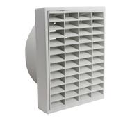 Manrose White Square Applications Requiring Low Extraction Rates Fixed Louvre Vent V41051W, (H)110mm (W)110mm