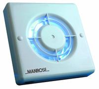 Manrose XF100S 100mm (4") Bathroom Extractor Fan, Standard Model for Remote Switching, 85 m³/h Extraction, Wall or Ceiling Mount, 98mm Spigot, Double Insulated, White