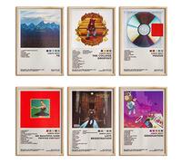 ManRule Kanye West Poster Set of 6 Album Cover Posters 8 by 12 inch Music Posters for Room Aesthetic Canvas Wall Art for Teens Room Decor UNFRAMED (Kanye West)