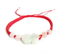 MANRUO The Best Feng Shui Red String Bracelet with Color Jade Pi Xiu/Pi Yao Bead Lucky Wealthy Amulet Brecelet Jewelry