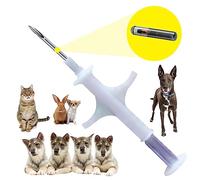 Manruta Small Microchips ID Tags Bioglass Material with One Time Use Syringe for Kitty Cats Pups Dogs Identification and Registration Online (Small Size: 1.25 mm Dia, 7mm Length, 4 Pack)