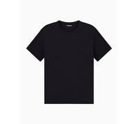 Man's Basic Elastic Crew Neck T-Shirt Black S Regular FIT