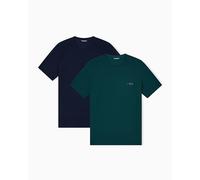 Man's Bold Monogram 2-Pack Crew Neck T-Shirt Blue L Fitted FIT