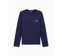 Man's Bold Monogram Long Sleeve Crew Neck T-Shirt Blue XL