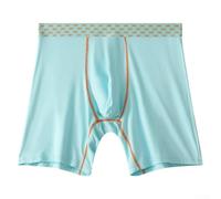 Mans' Casual Boxers with Unique Print Designs, Featuring a Comfortable Long Leg Cut and Mesh Detail (2XL Blue)