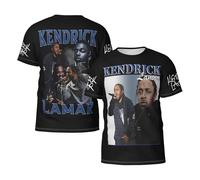 Man's Kendrick Rapper Lamar T-Shirts Casual Summer Tees Crewneck Short Sleeve Shirts with Multi-Side Prints Multicoloured M
