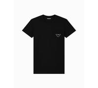 Man's MEGALOGO Crew Neck T-Shirt Black XL Slim FIT