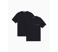 Man's Pure Cotton 2-Pack Crew Neck T-Shirt Black M Regular FIT