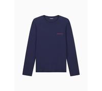 Man's Pure Cotton Long Sleeve Crew Neck T-Shirt Blue L