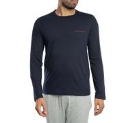 Man's Pure Cotton Long Sleeve Crew Neck T-Shirt Blue S