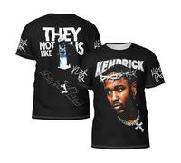 Man's Rapper Lamar Singer Kendrick T-Shirts Casual Summer Tees Crewneck Short Sleeve Shirts with Multi-Side Prints Multicoloured L