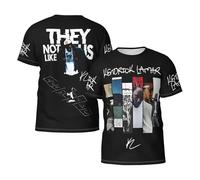 Man's Rapper Lamar Singer Kendrick T-Shirts Casual Summer Tees Crewneck Short Sleeve Shirts with Multi-Side Prints Multicoloured M