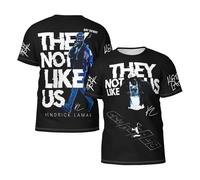 Man's Rapper Lamar Singer Kendrick T-Shirts Casual Summer Tees Crewneck Short Sleeve Shirts with Multi-Side Prints Multicoloured L