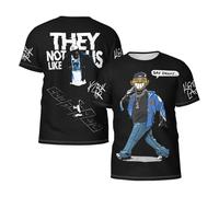 Man's Rapper Lamar Singer Kendrick T-Shirts Casual Summer Tees Crewneck Short Sleeve Shirts with Multi-Side Prints Multicoloured L