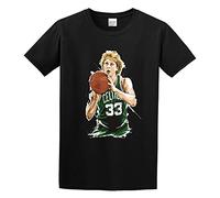 Man's Round Neck Retro Larry Bird 33 Sports T-Shirt Black XL