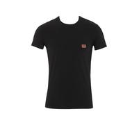 Man's Shiny Logoband Crew Neck T-Shirt Black L Slim FIT