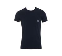 Man's Shiny Logoband Crew Neck T-Shirt Blue M Slim FIT