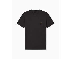 Man's Soft Modal Crew Neck T-Shirt Brown L Fitted FIT