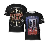 Man's Tull Rock Band Jethro T-Shirts Casual Summer Tees Crewneck Short Sleeve Shirts with Multi-Side Prints Multicoloured XXL