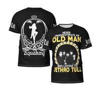 Man's Tull Rock Band Jethro T-Shirts Casual Summer Tees Crewneck Short Sleeve Shirts with Multi-Side Prints Multicoloured L