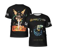 Man's Tull Rock Band Jethro T-Shirts Casual Summer Tees Crewneck Short Sleeve Shirts with Multi-Side Prints Multicoloured XL