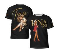 Man's Turner-Rock Singer Tina T-Shirts Casual Summer Tees Crewneck Short Sleeve Shirts with Multi-Side Prints Multicoloured S