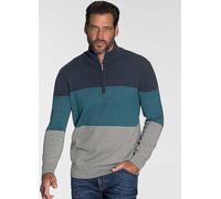 Man's World Block Stripe Jumper Petrol Blue