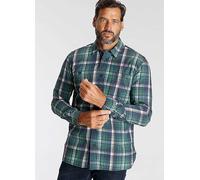 Man's World Checked Flannel Shirt Dark Green Check