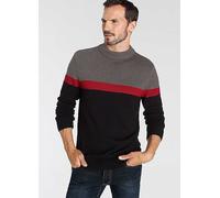 Man's World Knitted Round Neck Jumper Black Stripe