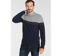 Man's World Knitted Round Neck Jumper Dark Blue Stripe