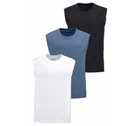 Man's World Pack of 3 Sleeveless T-Shirts Black / White / Blue