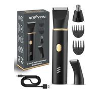 Manscape 3 in 1 Pubic & Body Hair Trimmer Men,IPX7 Waterproof,Rechargeable Pubic Hair Trimmer for Men with 2 Combs,Painless Body Trimmers Mens,Replaceable Ceramic Blade Heads,Wet & Dry