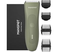 Manscape Pubic & Body Hair Trimmer for Men, Electric Ball Trimmer Body shavers for Men, Hypoallergenic Ceramic Blade, Waterproof Wet/Dry Groin & Pubic Shaver Groomer, 20 Times Usage (Green)