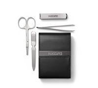 MANSCAPED Shears 2.0 Tempered Stainless Steel Men's Nail Kit, Fingernail Clippers, Safety Scissors, Tweezers and Nail File, Travel Manicure Pedicure Set, 4-Piece Luxury Grooming Kit with Compact Case
