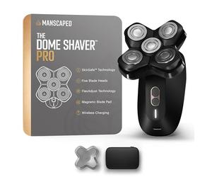 MANSCAPED® The Dome Shaver™ PRO Head Shaver for Bald Men - Five Rotary Blade Design with SkinSafe® & FlexAdjust Technology, Waterproof, USB-C & Wireless Charging Compatible with Travel Lock