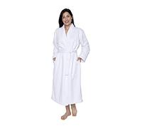 Mansfield Unisex Spa Microfiber Shimmer Lined Shawl Collar Robe - White - One Size
