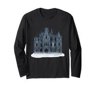 Mansion Gothic Manor Fog Bats Long Sleeve T-Shirt