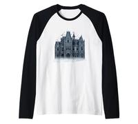 Mansion Gothic Manor Fog Bats Raglan Baseball Tee
