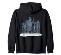 Mansion Gothic Manor Fog Bats Zip Hoodie