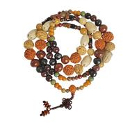 Mansiyuyee 108 Beads Mala Necklace for Meditation Made of 18 Kinds of Bodhi Seeds Buddhist Prayer Beads Mala Bracelet
