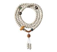 Mansiyuyee 8mm 108 Mala Beads Bracelet for Men Natural Wooden/Bodhi Bead Necklace as Buddhist Meditation Prayer Beads, M, Bodhi Seeds, No Gemstone